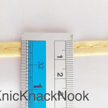 2mm Flanged Insertion Piping on 9mm Band, Beige Art Silk Fabric Trim, Cord piping Trim